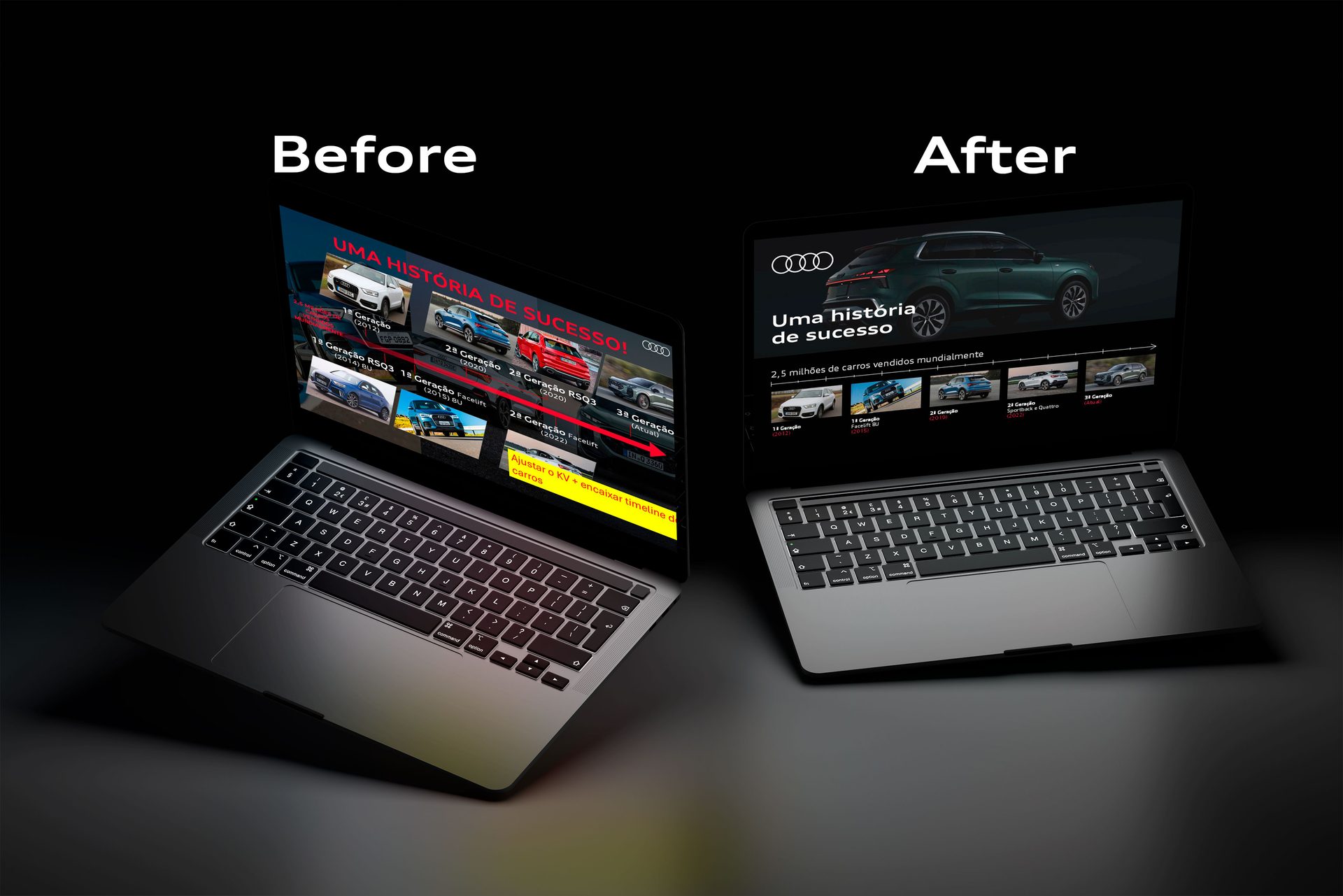 Audi - New Q3 Launch, before and after