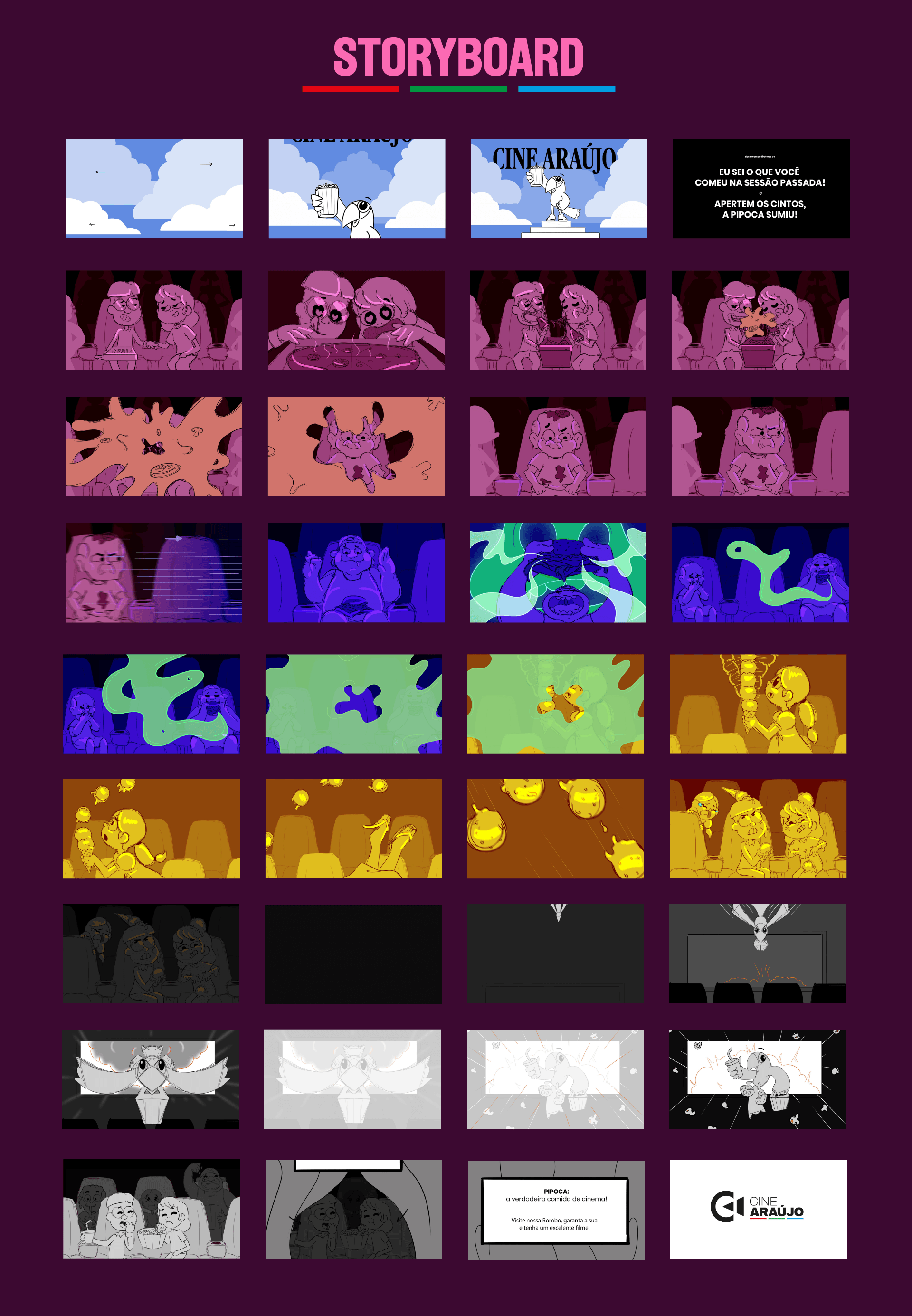 Cine Araújo - Movie Snacks, storyboard