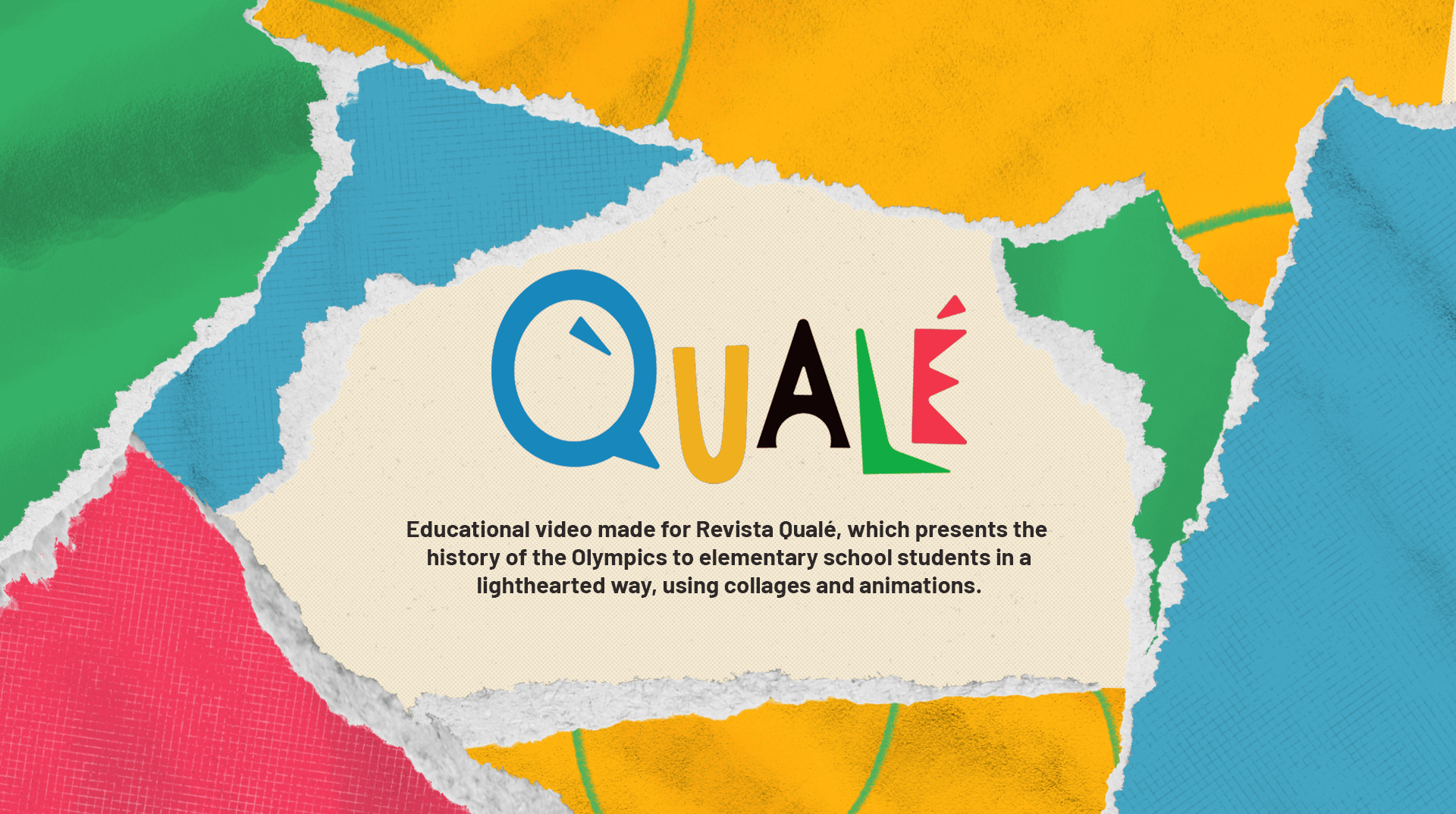 Revista Qualé - Olympics, project overview text